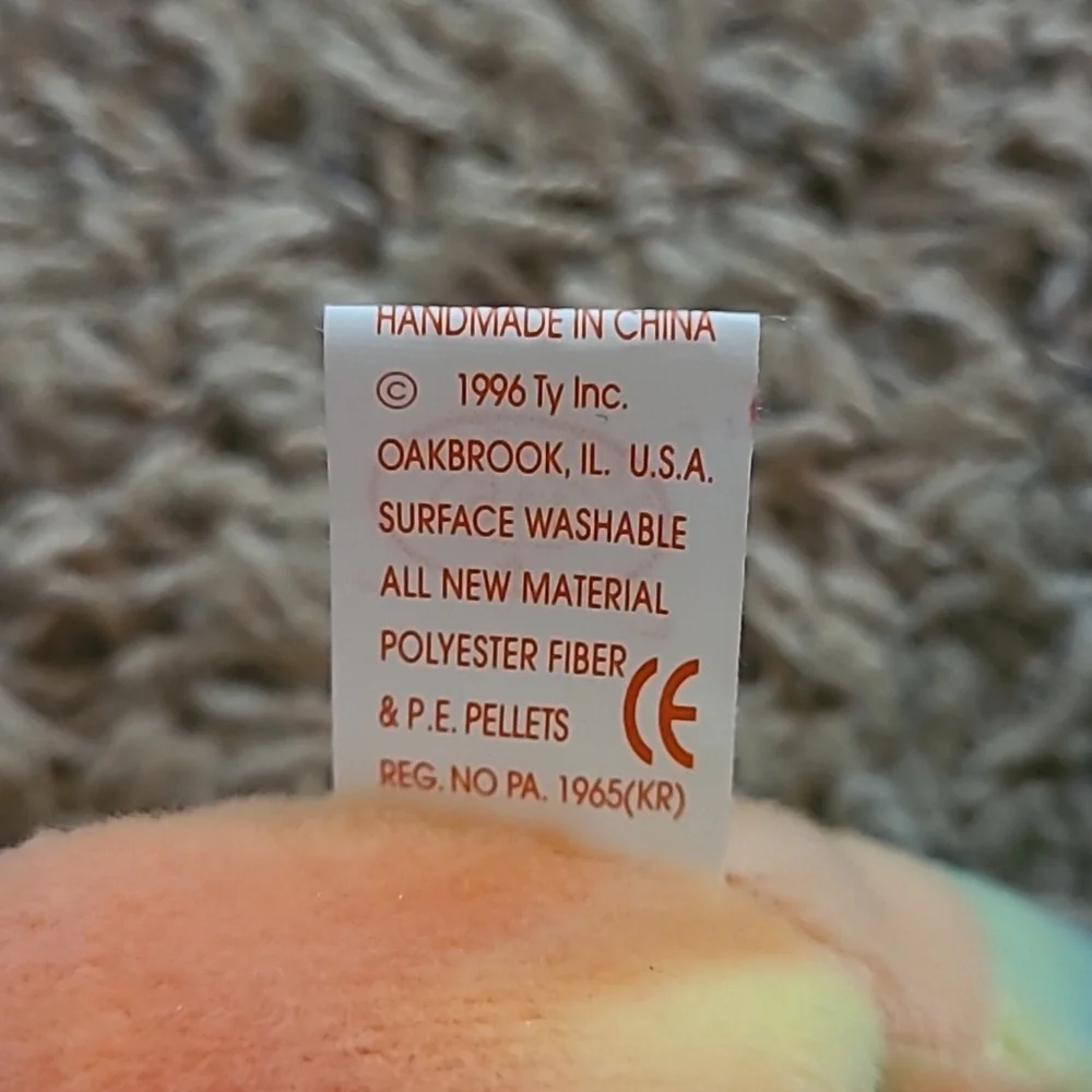 Ty Beanie Babies Peace the Bear Tie Dye Plush 1996 - Picture 7 of 7
